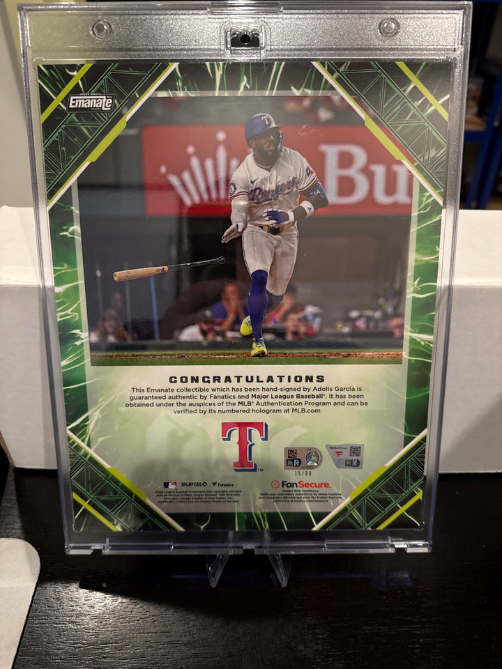 Adolis Garcia 2025 Fanatics Emanate Collectable Jumbo Autograph Card, 15/99