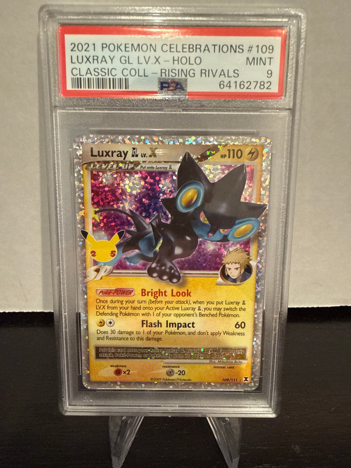 Pokemon TCG 2021 Luxray GL LV X Classic Collection Rising Rivals Holo, 109/111, PSA 9 Mint
