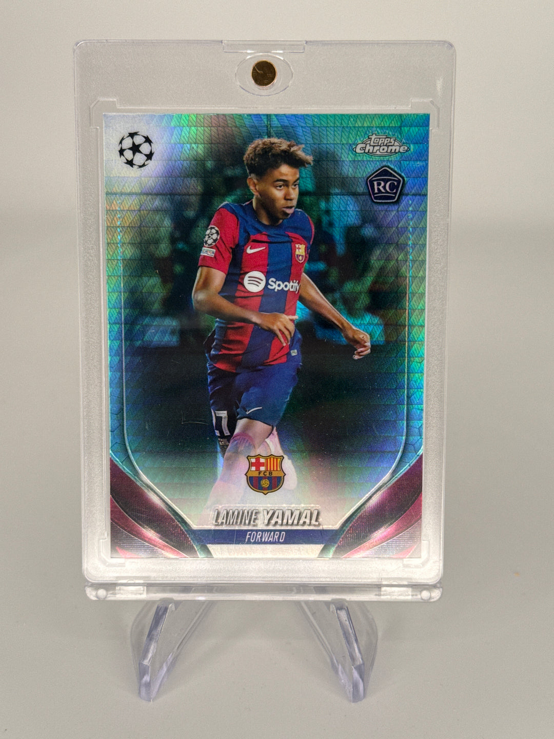 Lamine Yamal 2024 Topps Chrome Aqua Prism Refractor Rookie