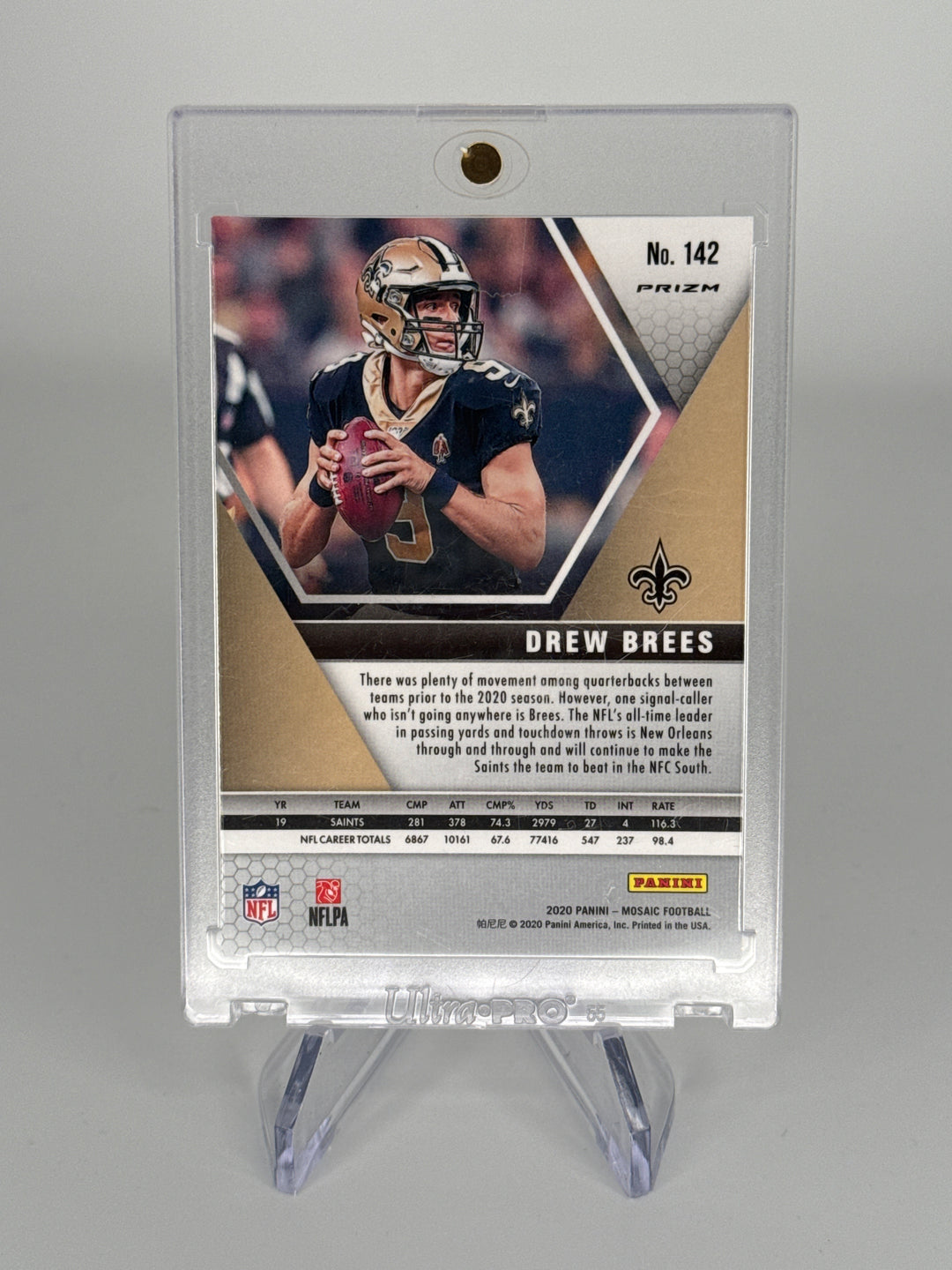 Drew Brees 2020 Panini Mosaic SSP Genesis