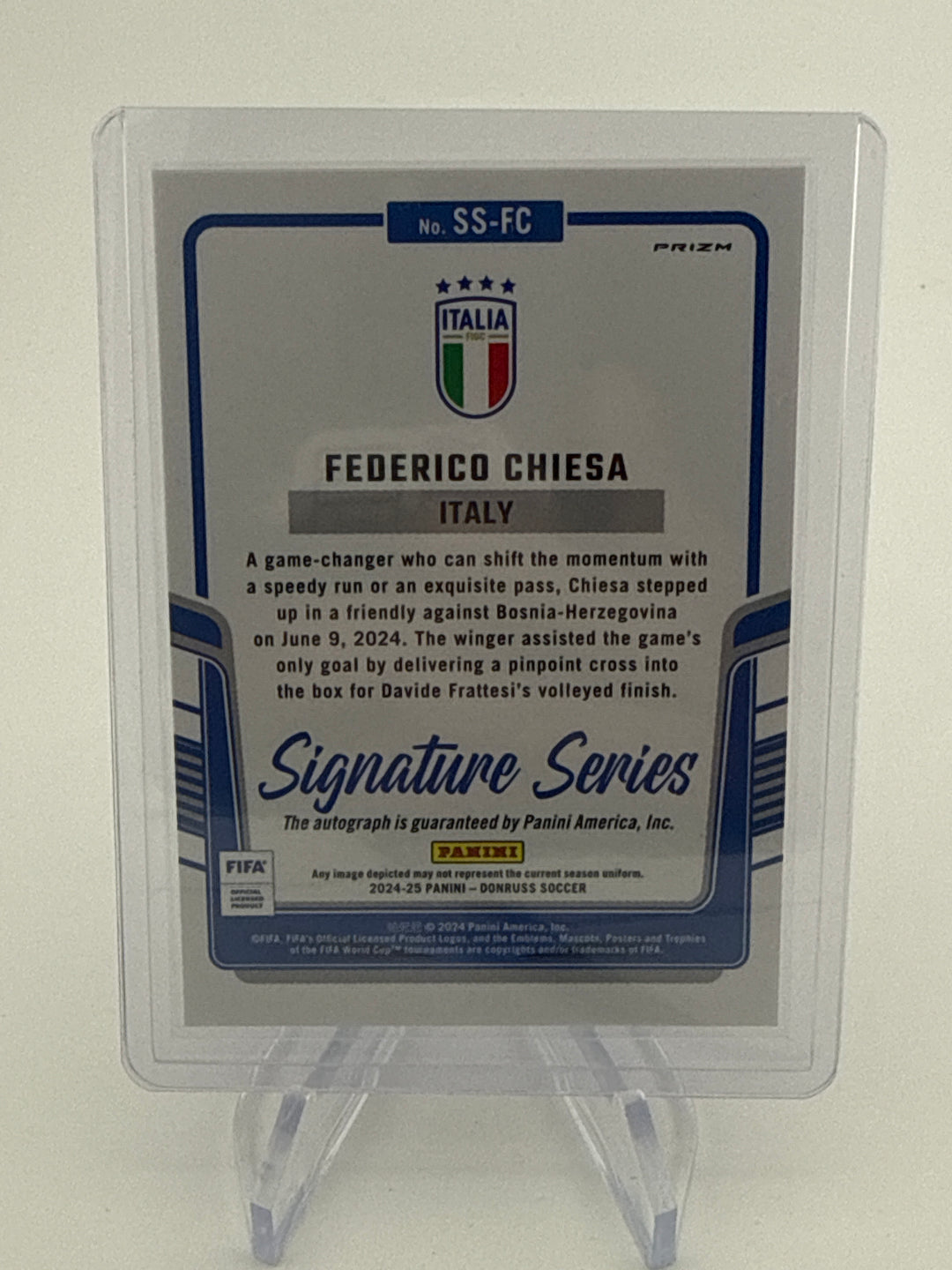 Federico Chiesa 2024-2025 Panini Donruss Signature Series Pink Velocity Auto