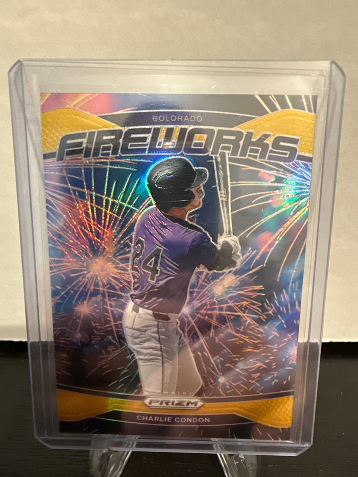 Charlie Condon 2025 Panini Prizm Fireworks Gold Prizm, 01/10