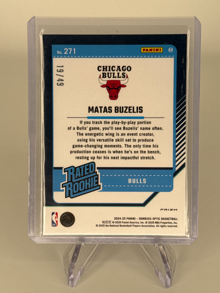 Matas Buzelis 2024 Panini Donruss Optic Rated Rookie Blue Choice, 19/49