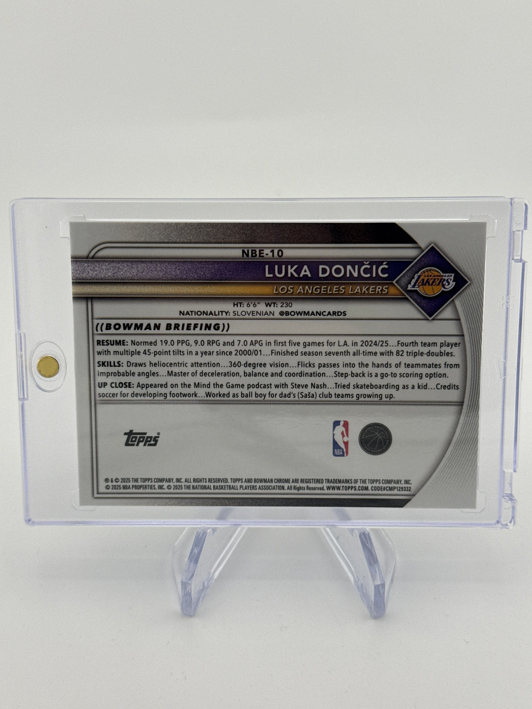 Luka Doncic 2025 Bowman Chrome Etched in Glass SSP Case Hit
