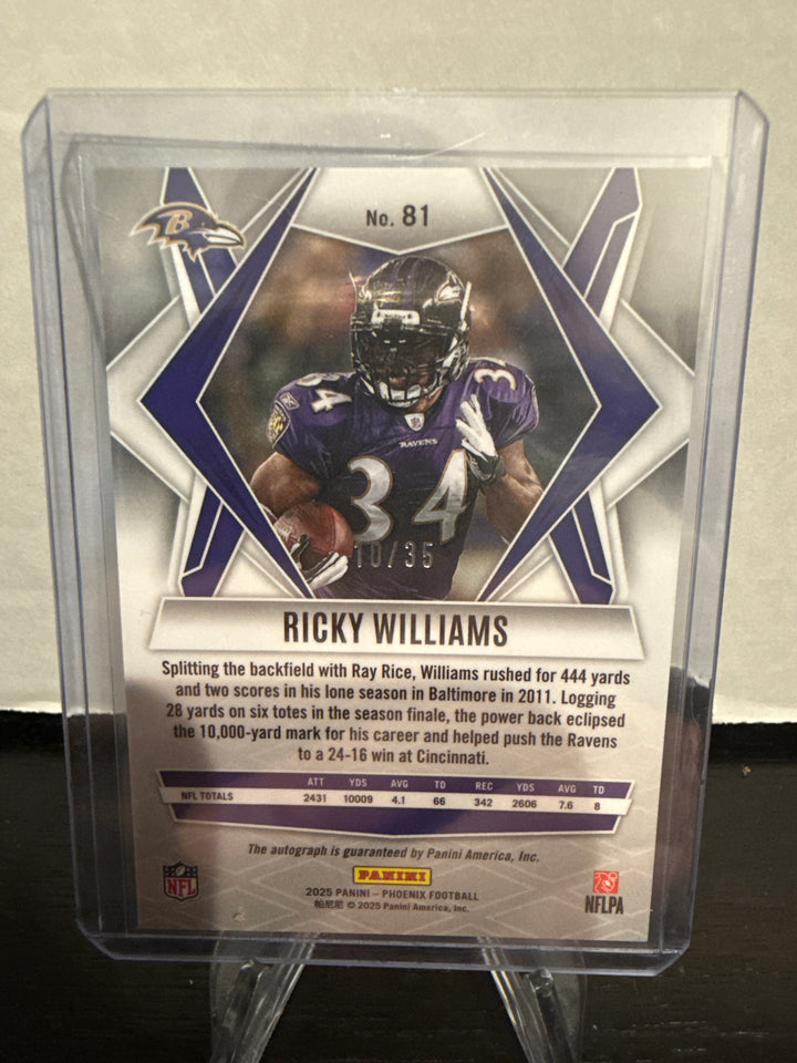 Ricky Williams 2025 Panini Phoenix Auto, 10/35