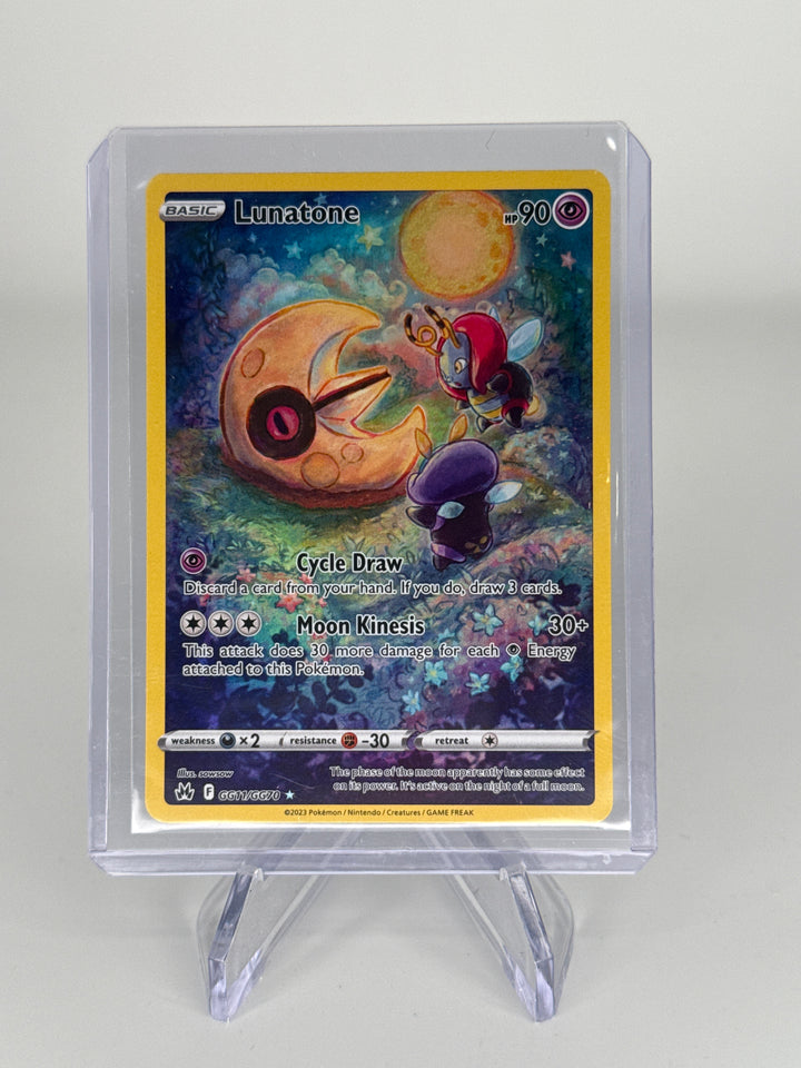 Pokemon TCG 2023 Lunatone Crown Zenith Galarian Gallery Holo, GG11/GG70