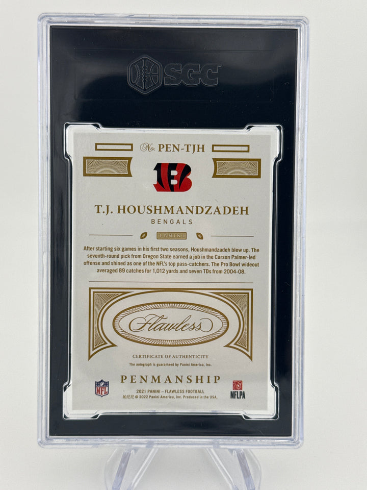 TJ Houshmandzadeh 2021 Panini Flawless Penmanship Auto, 16/25, SGC 9 Mint, SGC 10 Gem Mint Auto