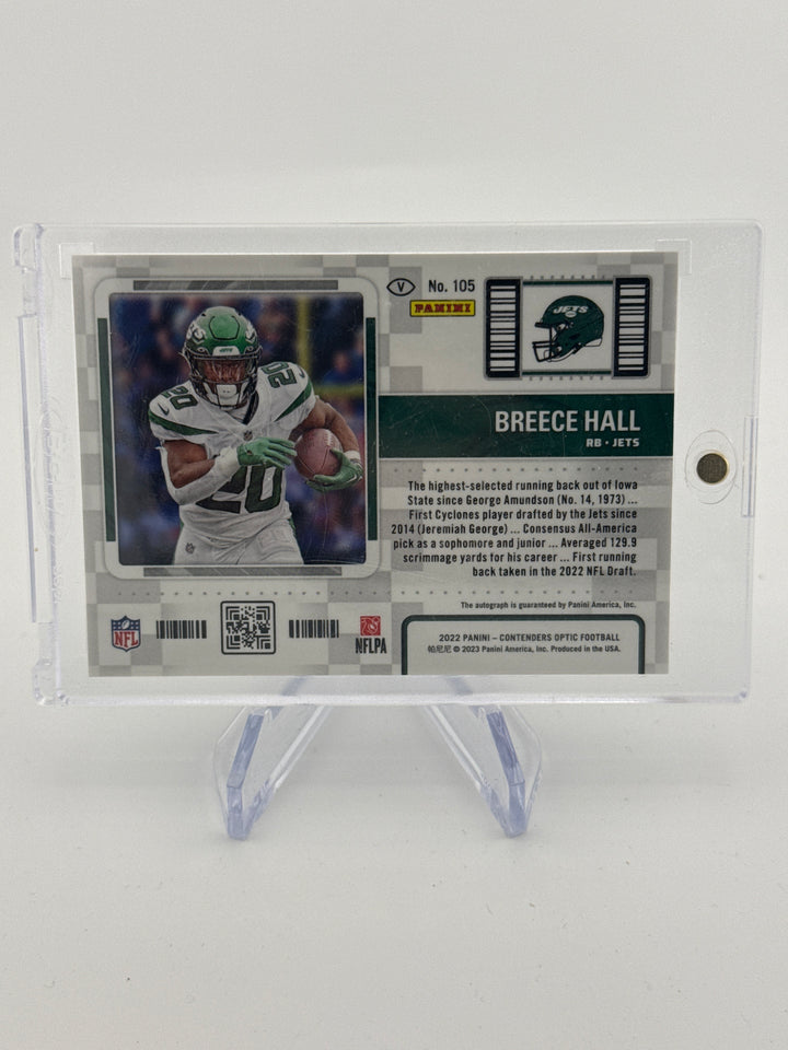 Breece Hall 2022 Panini Contenders Optic Rookie Ticket Variation Auto