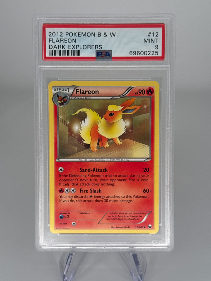 Pokemon TCG 2012 Flareon B&W Dark Explorers, 12/108, PSA 9 Mint