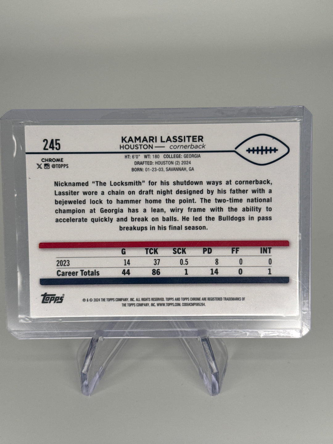 Kamari Lassiter 2025 Topps Chrome Red Geometric Rookie, 3/5