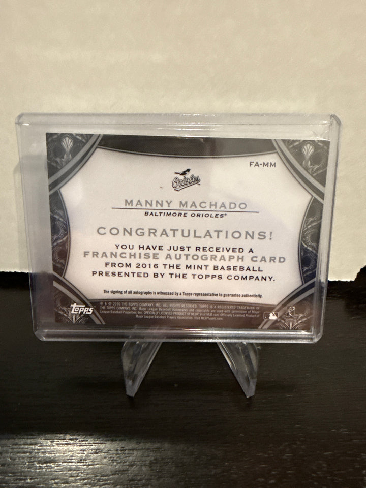 Manny Machado 2016 Topps The Mint Baseball Franchise Auto, 64/99