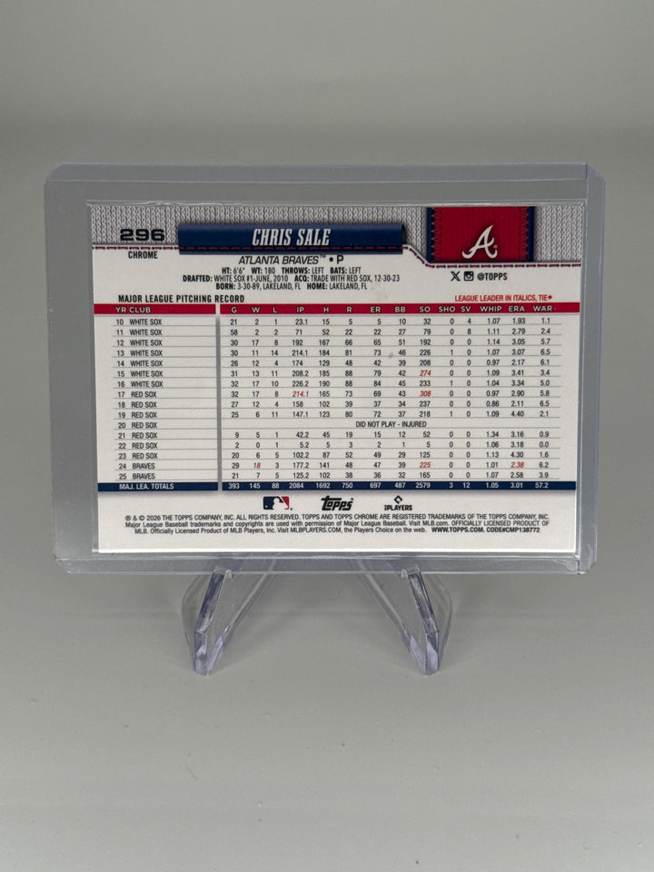 Chris Sale 2026 Topps Chrome Lightboard SSP Refractor