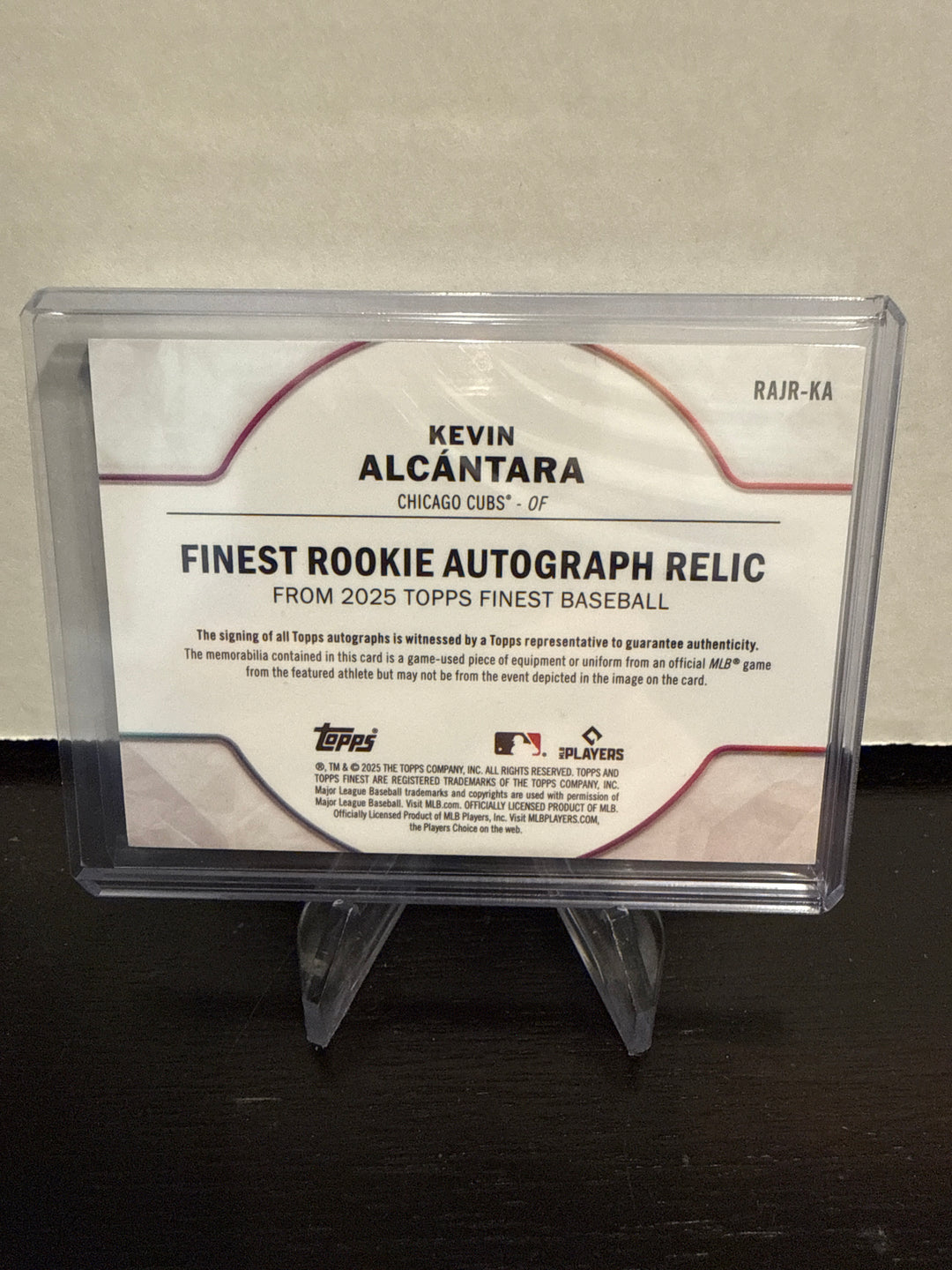 Kevin Alcantara 2025 Topps Finest Rookie Auto Relic Blue Refractor, 07/99