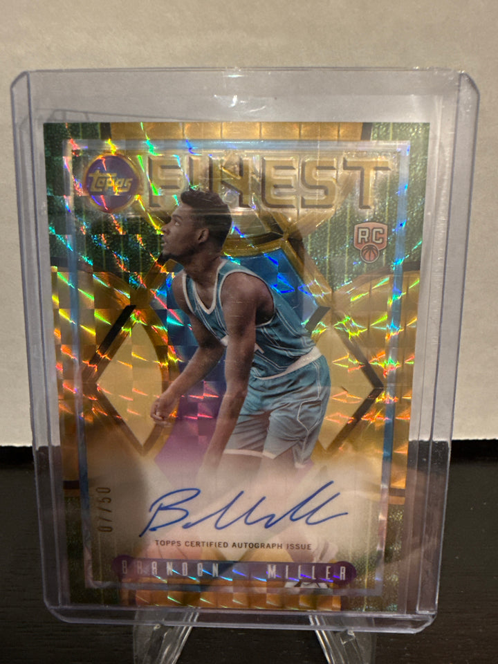 Brandon Miller 2023 Topps Finest Flashback Rookie Auto Gold, 07/50