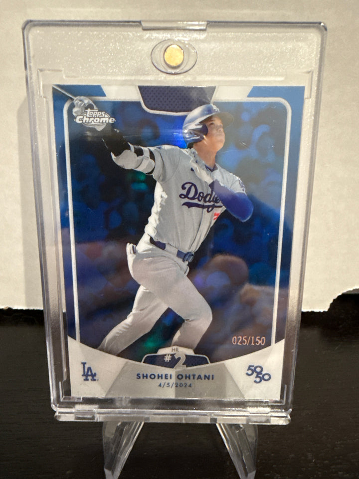 Shohei Ohtani 2024 Topps Chrome 50/50 Blue Refractor, 025/150