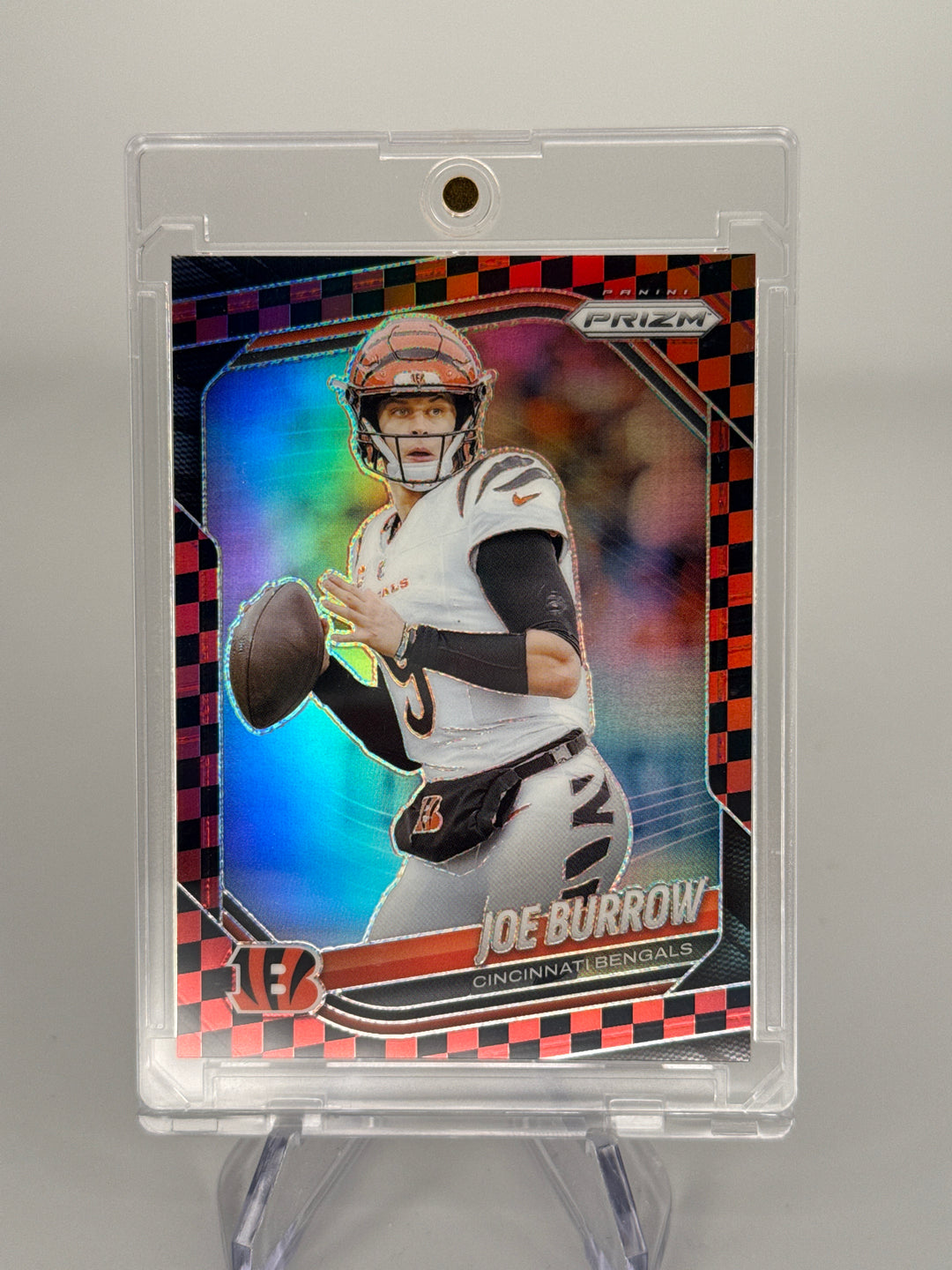 Joe Burrow 2025 Panini Prizm Red & Black Checker SSP