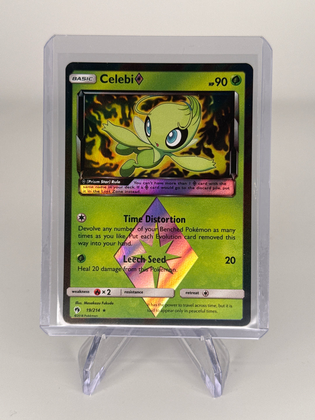 Pokemon TCG 2018 Celebi Lost Thunder Prism Star Holo, 19/214