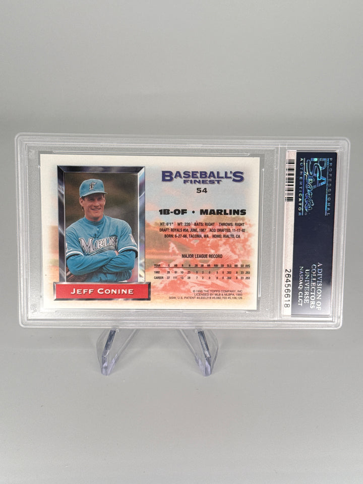 Jeff Conine 1993 Topps Finest Refractor, PSA 8