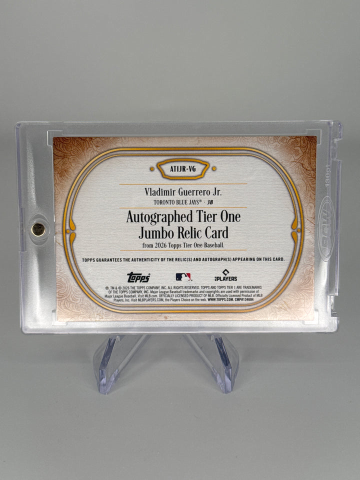 Vladimir Guerrero Jr. 2026 Topps Tier One Holo Silver Jumbo Relic Auto, 06/10