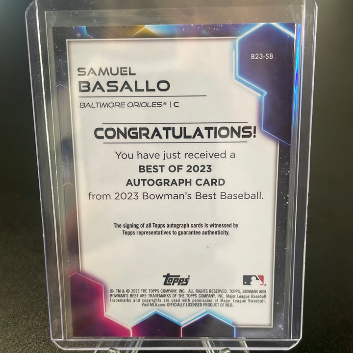 Samuel Basallo 2023 Bowmans Best Autograph