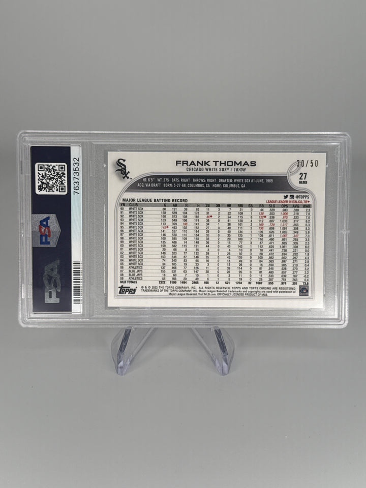 Frank Thomas 2022 Topps Gilded Collection Mini Diamond Gold Etch, 30/50, PSA 10 Gem Mint