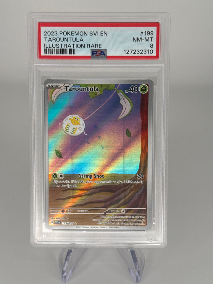 Pokemon TCG 2023 Tarountula Scarlet & Violet Illustration Rare, 199/198, PSA 8