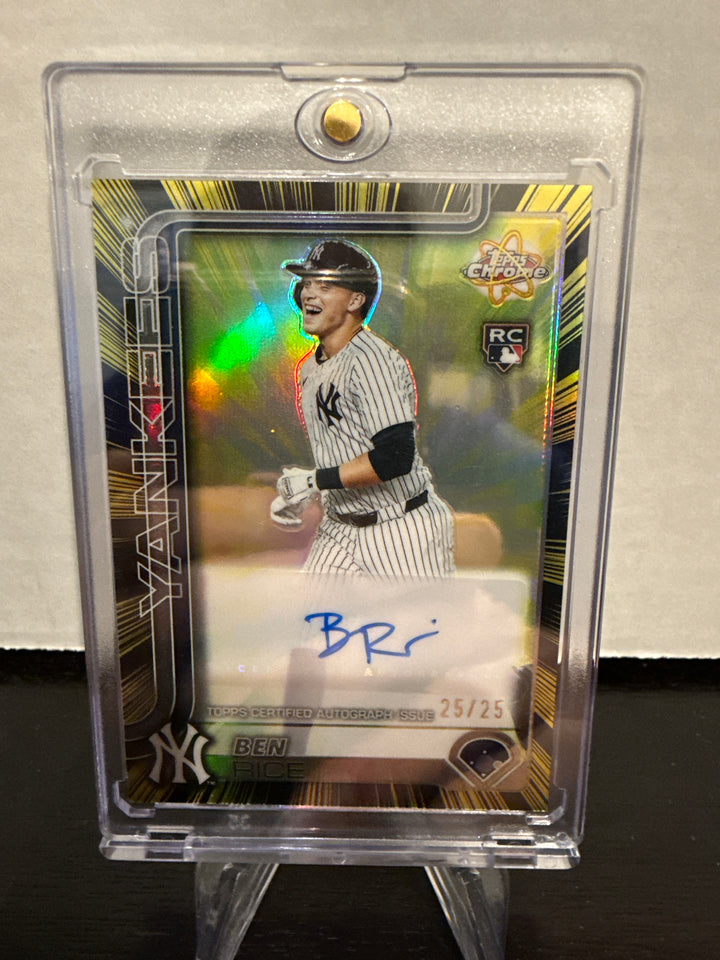 Ben Rice 2025 Topps Chrome Update Radiating Rookie Auto, 25/25