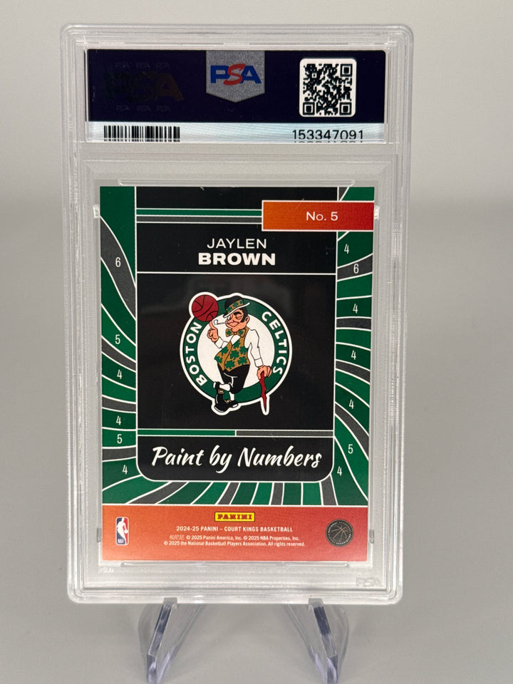 Jaylen Brown 2024 Panini Court Kings Paint By Number SSP Case Hit, PSA 9 Mint