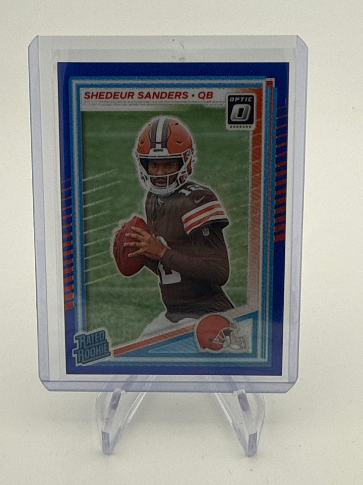 Shedeur Sanders 2025 Panini Donruss Optic Blue Glitter SSP Rookie