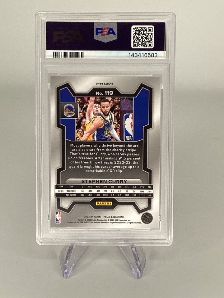 Stephen Curry 2023 Panini Prizm Silver, PSA 9 Mint