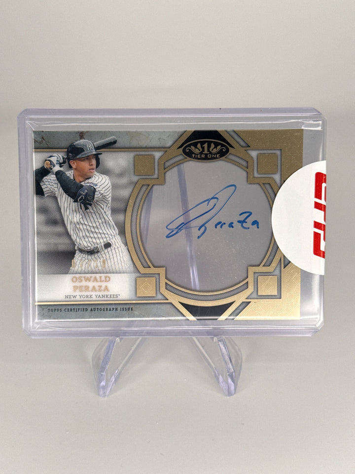 Oswald Peraza 2024 Topps Tier One Clearly Perfect Auto, 07/10