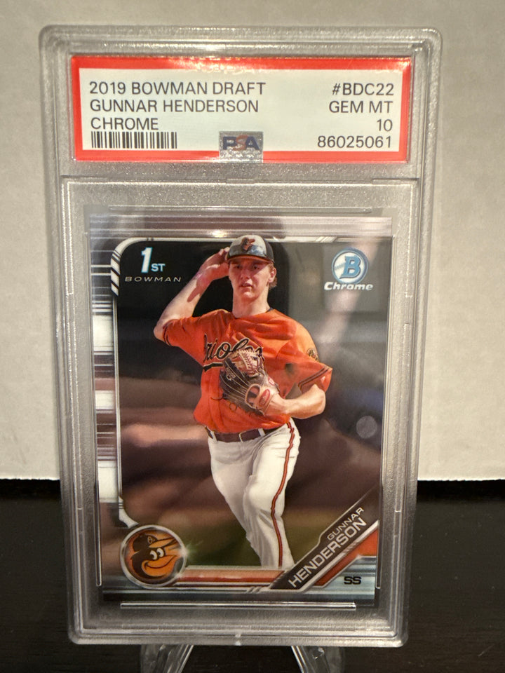 Gunnar Henderson 2019 Bowman Draft Chrome 1st, PSA 10 Gem Mint