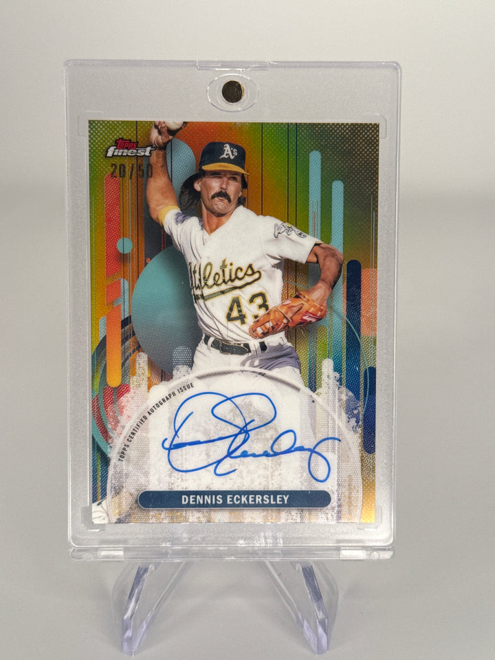 Dennis Eckersley 2025 Topps Finest Gold Refractor Auto, 20/50