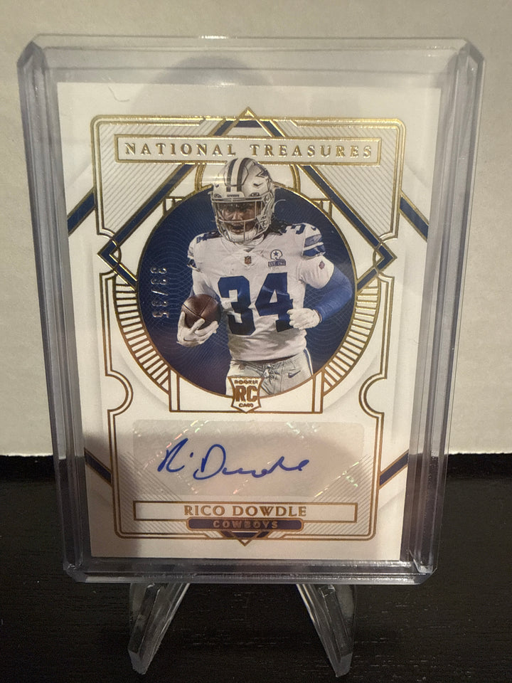 Rico Dowdle 2020 Panini National Treasures Rookie Auto, 33/35