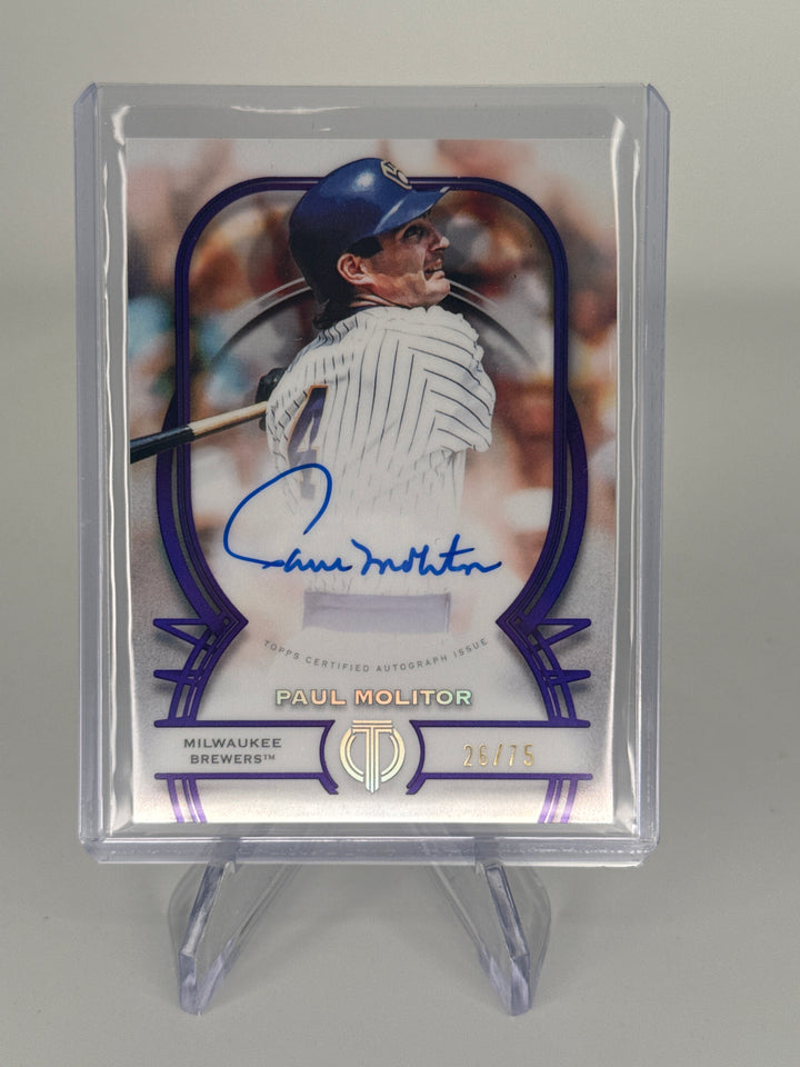 Paul Molitor 2026 Topps Tribute Purple Auto, 26/75