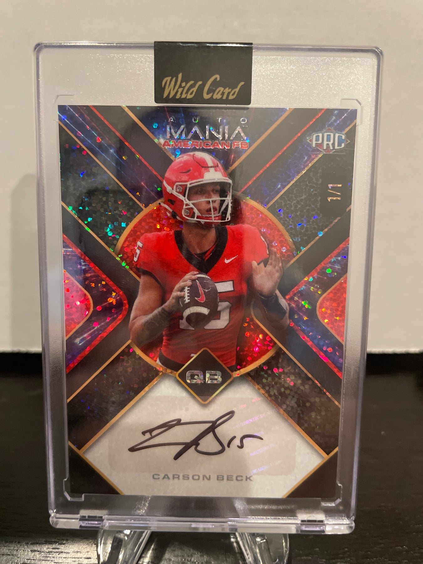 Carson Beck 2024 Wild Card Mania Auto, 1/1 Hobby Card Shop