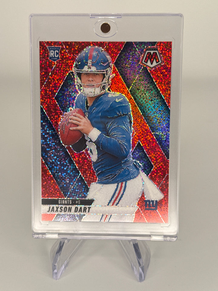 Jaxson Dart 2025 Panini Mosaic Red Sparkle SSP Rookie