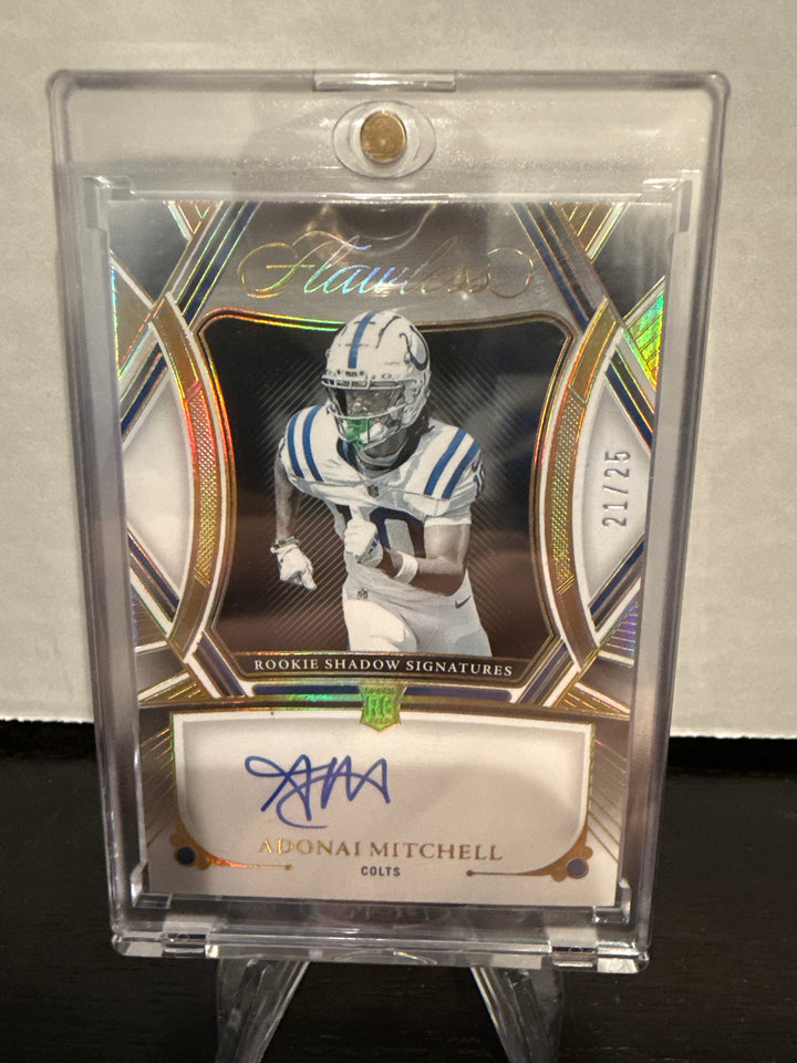 Adonai Mitchell 2024 Panini Flawless Rookie Shadow Signature, 21/25