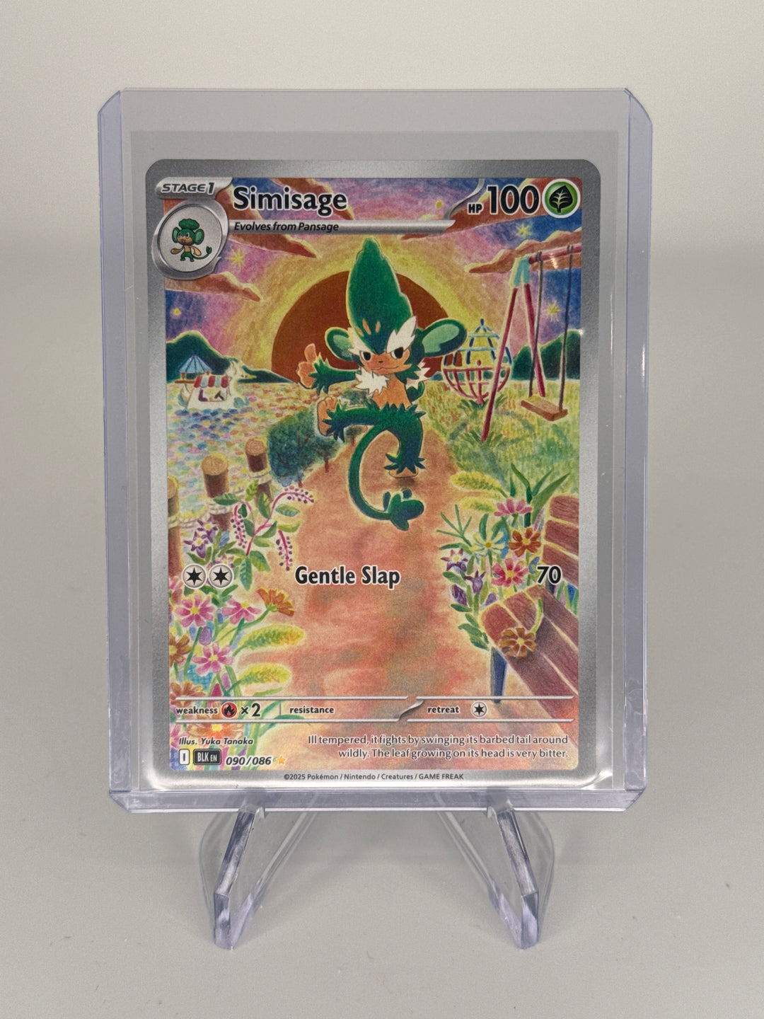 Pokemon TCG 2025 Simisage Black Bolt Full Art Illustration Rare, 090/086