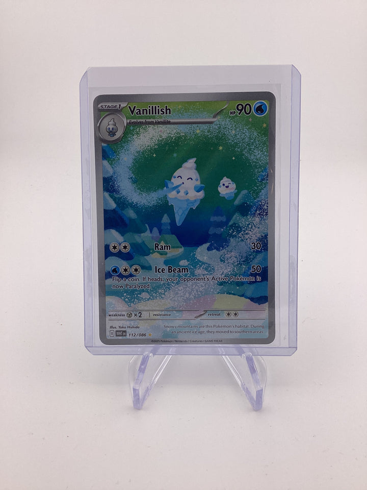Pokemon TCG 2025 Vanillish White Flare Full Art Illustration Rare, 112/086