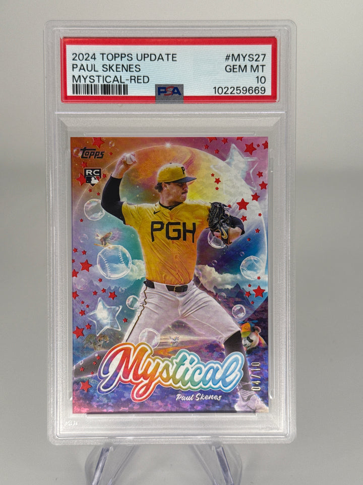 Paul Skenes 2024 Topps Update Mystical Red Rookie, 04/10, PSA 10 Gem Mint