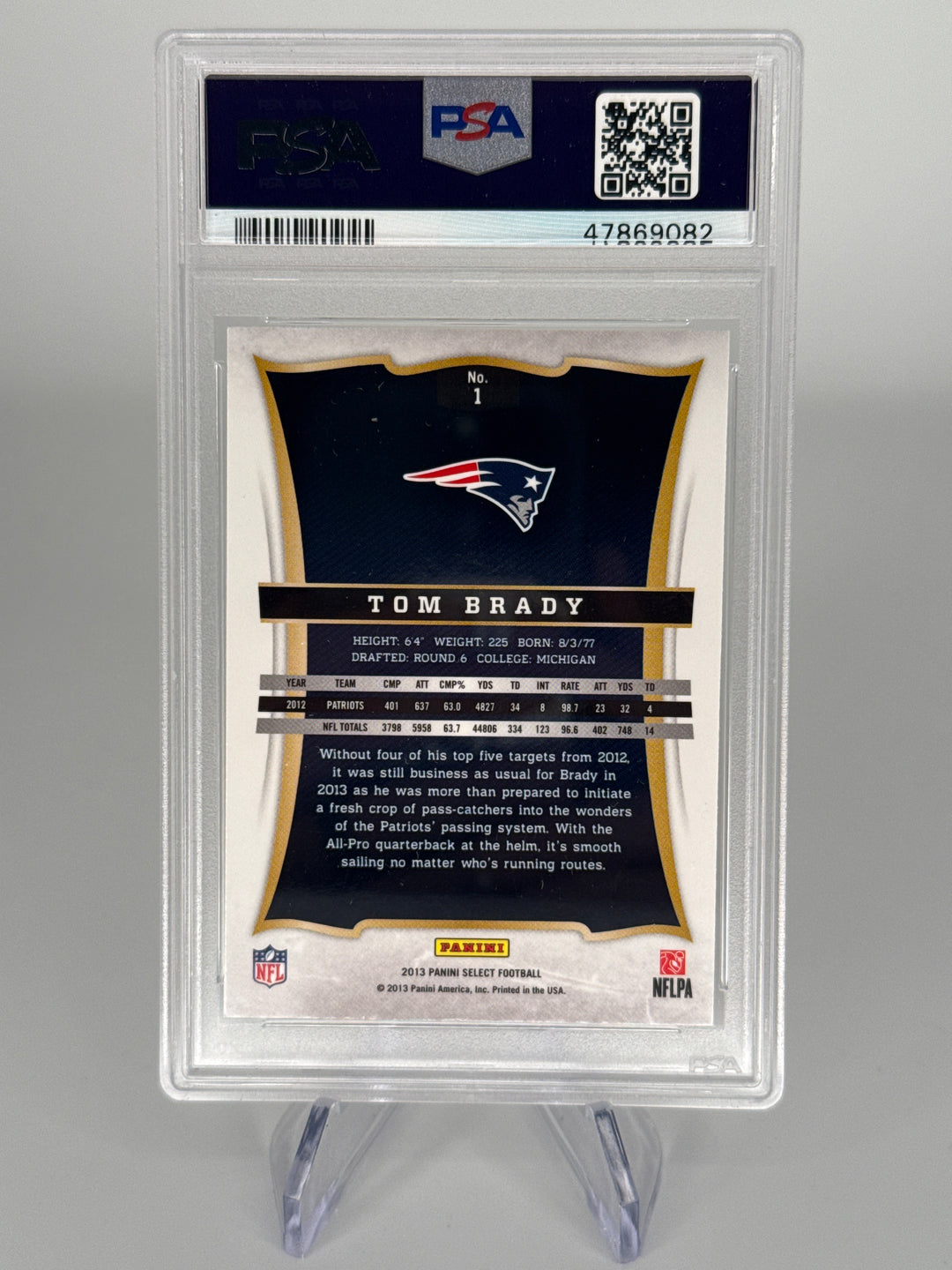 Tom Brady 2013 Panini Select, PSA 10 Gem Mint