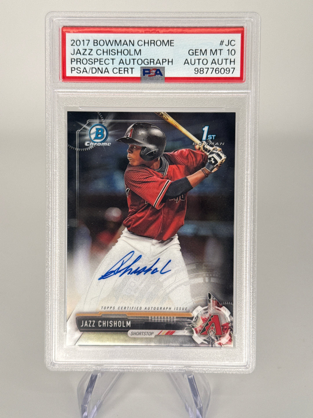 Jazz Chisholm Jr. 2017 Bowman Chrome 1st Bowman Auto, PSA 10 Gem Mint