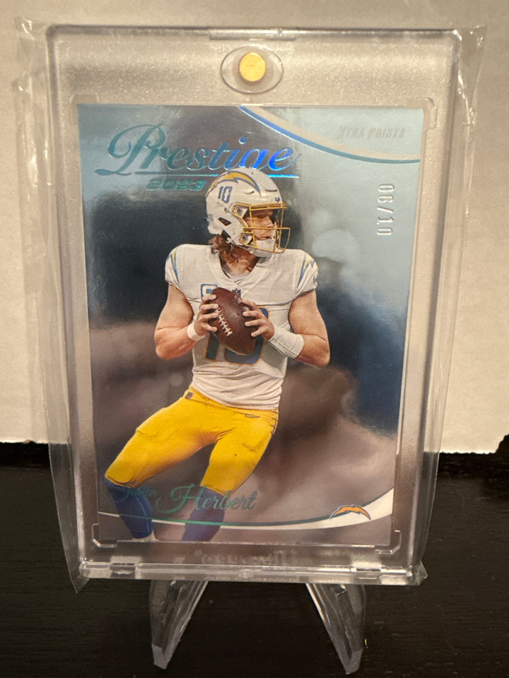 Justin Herbert 2023 Panini Prestige Platinum Extra Points, 06/10