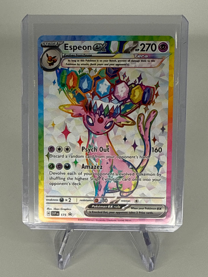 Pokemon TCG 2025 Espeon EX Prismatic Evolutions Black Star Promo, 175