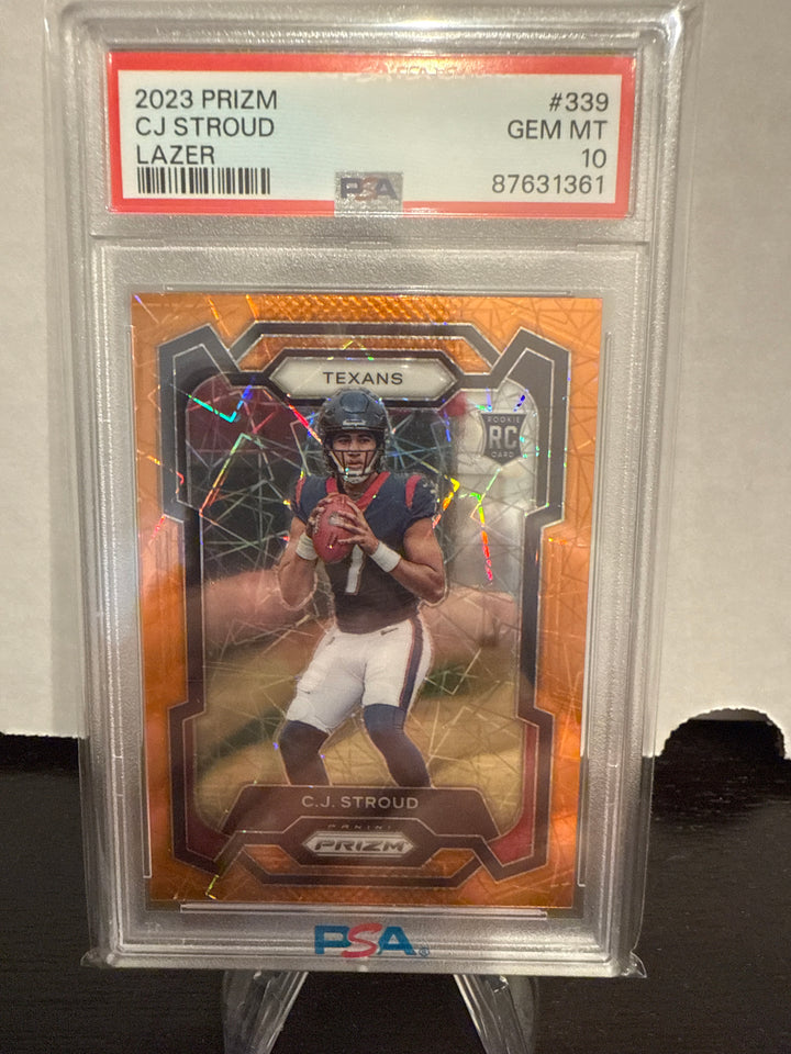 CJ Stroud 2023 Panini Prizm Lazer Rookie, PSA 10 Gem Mint