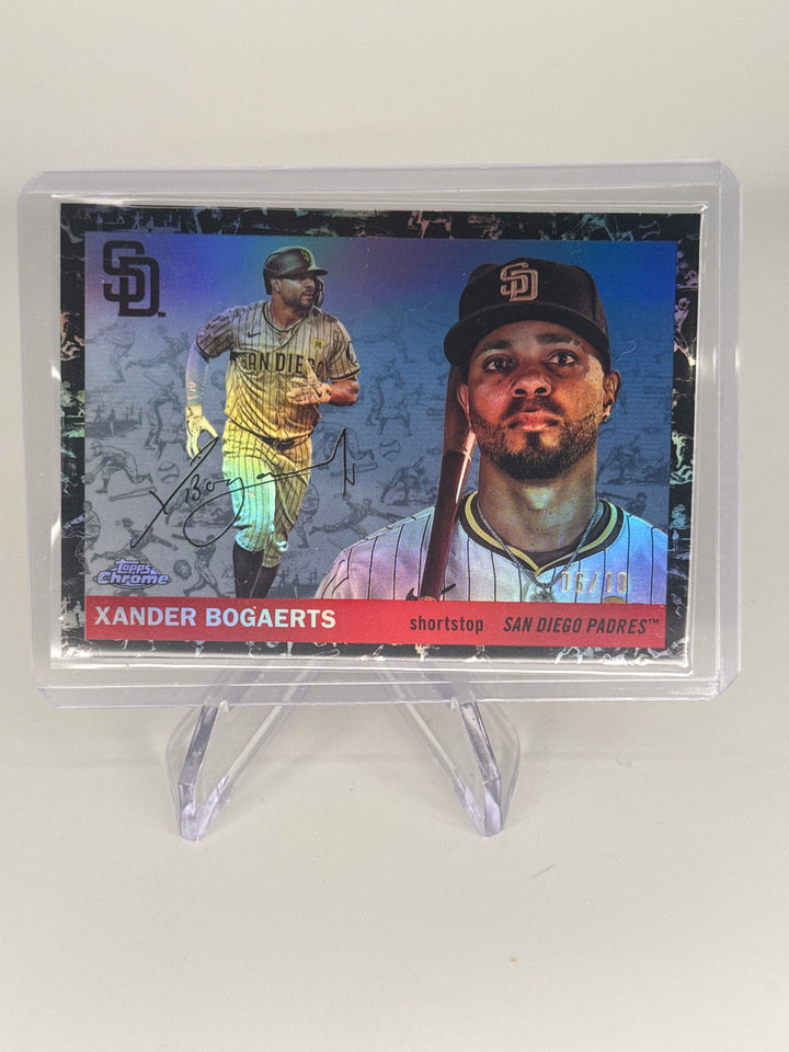 Xander Bogaerts 2025 Topps Chrome Platinum Black Toile Refractor, 06/10