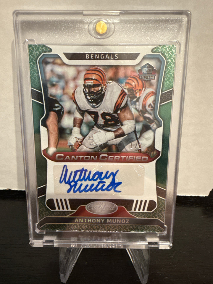 Anthony Munoz 2023 Panini Certified Canton Certified Auto Green, 1/3