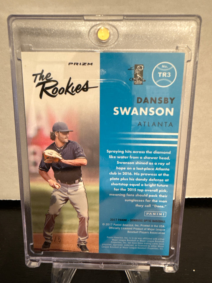 Dansby Swanson 2017 Panini Donruss Optic The Rookies Green, 4/5