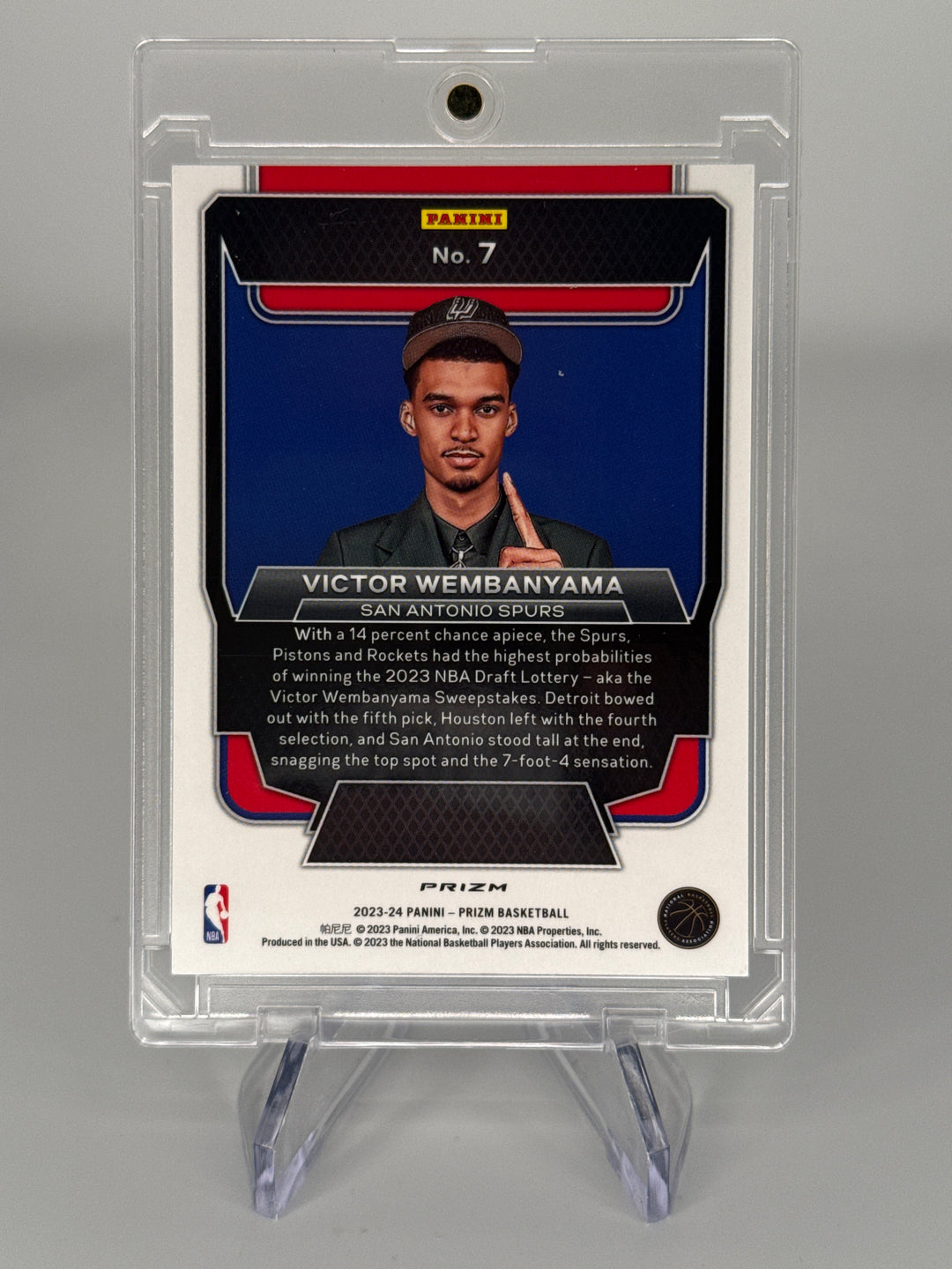 Victor Wembanyama 2023 Panini Prizm Luck of the Lottery Fast Break Prizm Rookie